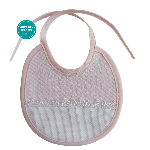 Elegant Baby Bib to Cross Stitch 0-3 months - Pink